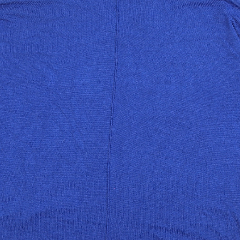 F&F Womens Blue V-Neck  Viscose Pullover Jumper Size 14