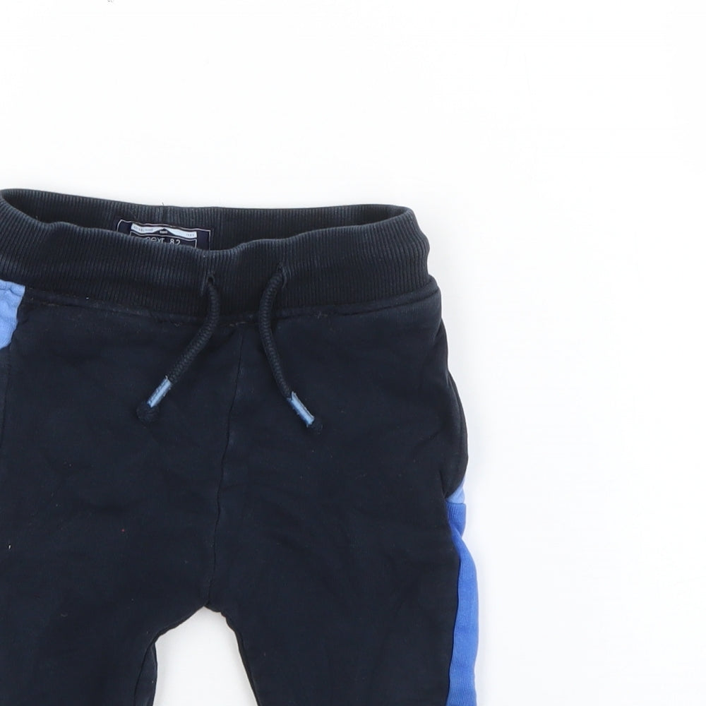 NEXT Baby Black  Cotton Jogger Trousers Size 9-12 Months