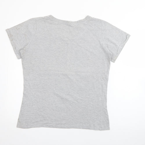 Dunnes Stores Womens Grey  Cotton Basic T-Shirt Size 16 Crew Neck - Disney Villains