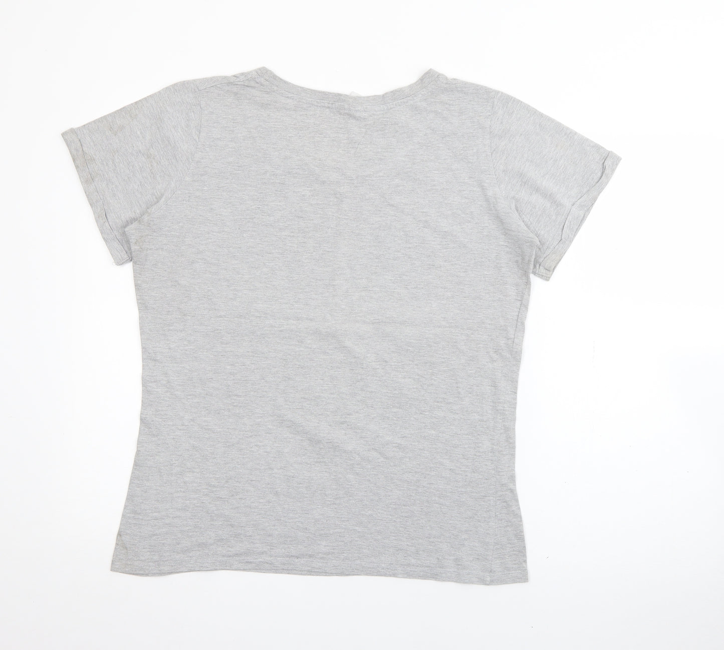 Dunnes Stores Womens Grey  Cotton Basic T-Shirt Size 16 Crew Neck - Disney Villains
