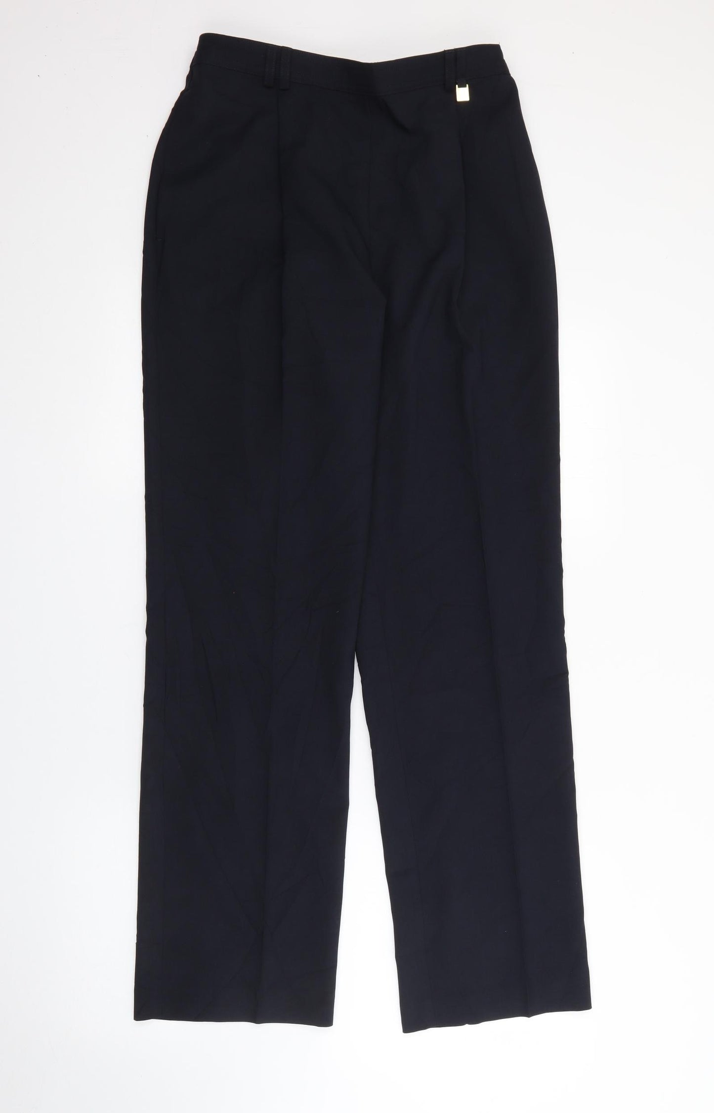 Marks and Spencer Womens Blue  Polyester Trousers  Size 14 L32 in Regular