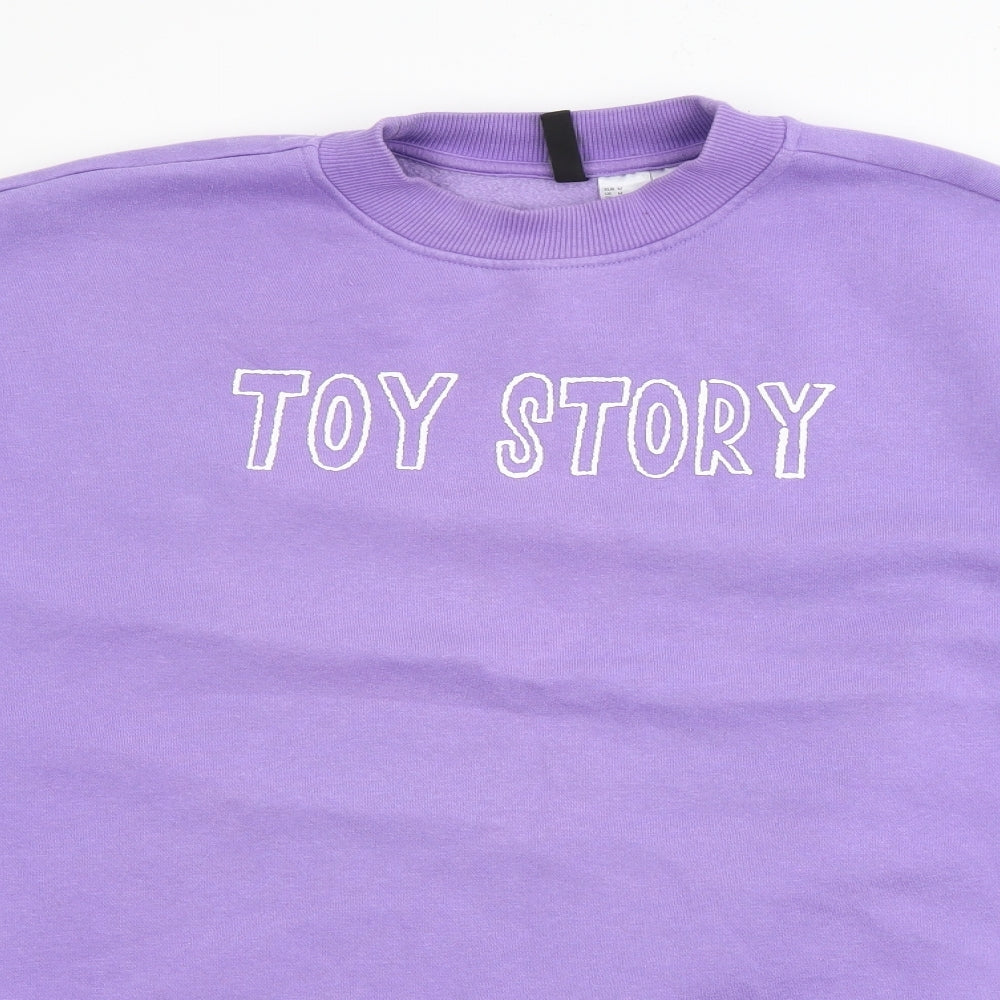 H&M Womens Purple  Cotton Pullover Sweatshirt Size M   - Rex Toy Story