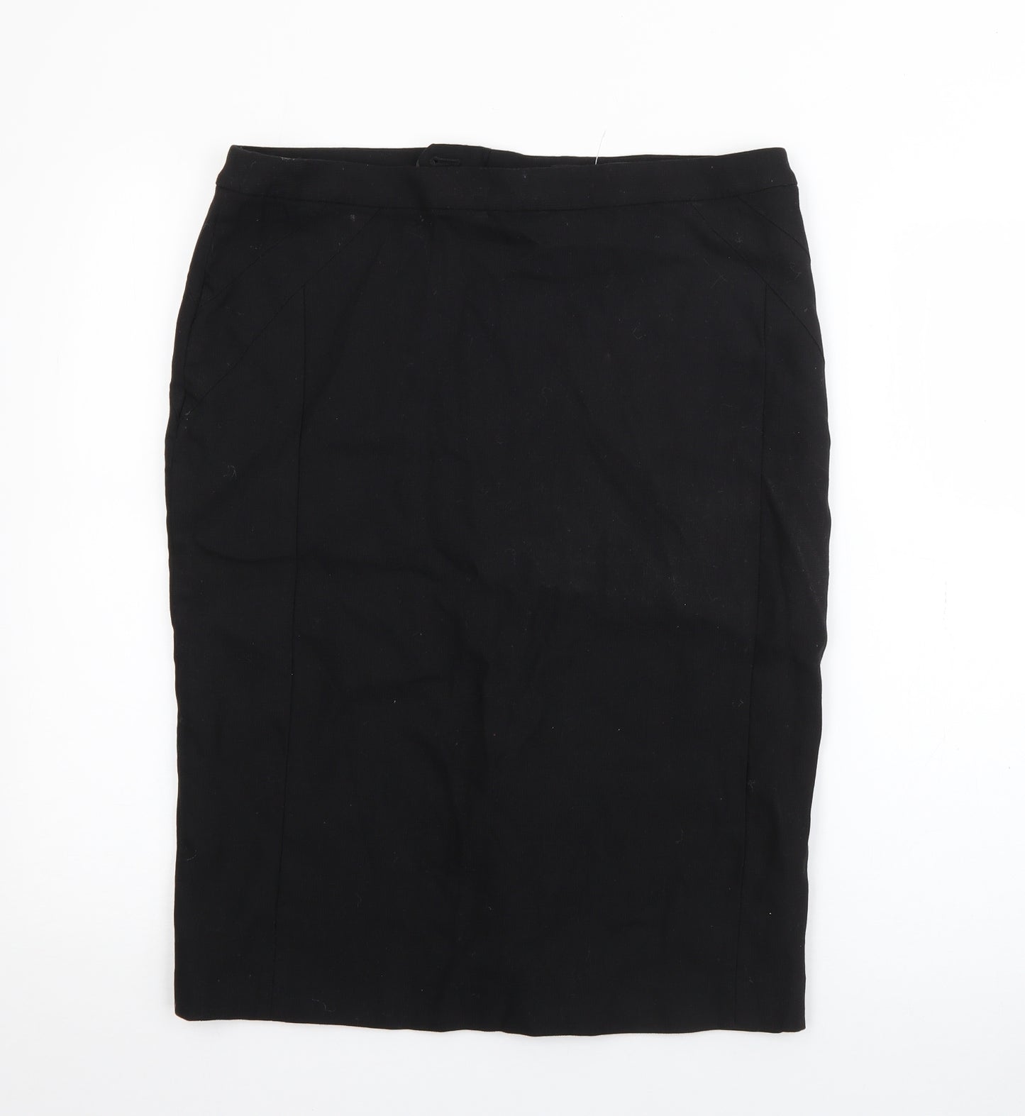 NEXT Womens Black  Wool Straight & Pencil Skirt Size 14   Zip