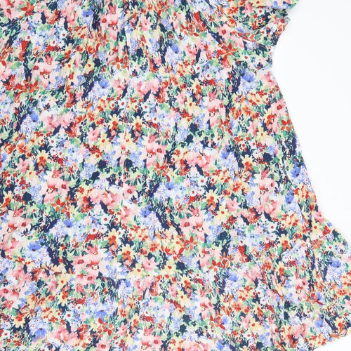 Peacocks Womens Multicoloured Geometric Viscose Shift  Size M  Boat Neck