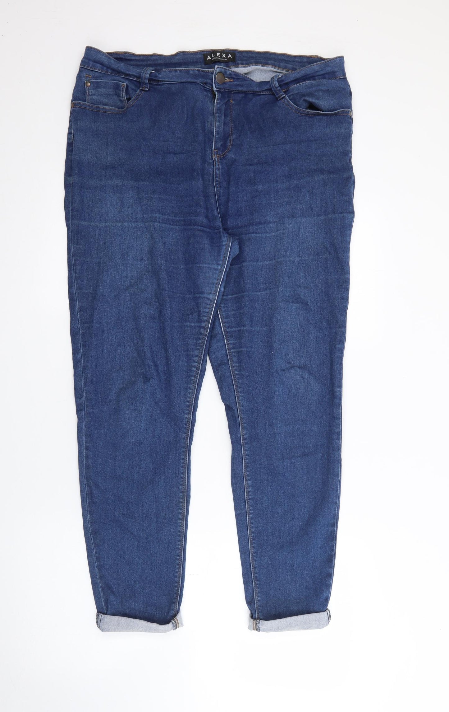Peacocks Womens Blue  Cotton Skinny Jeans Size 16 L25 in Regular