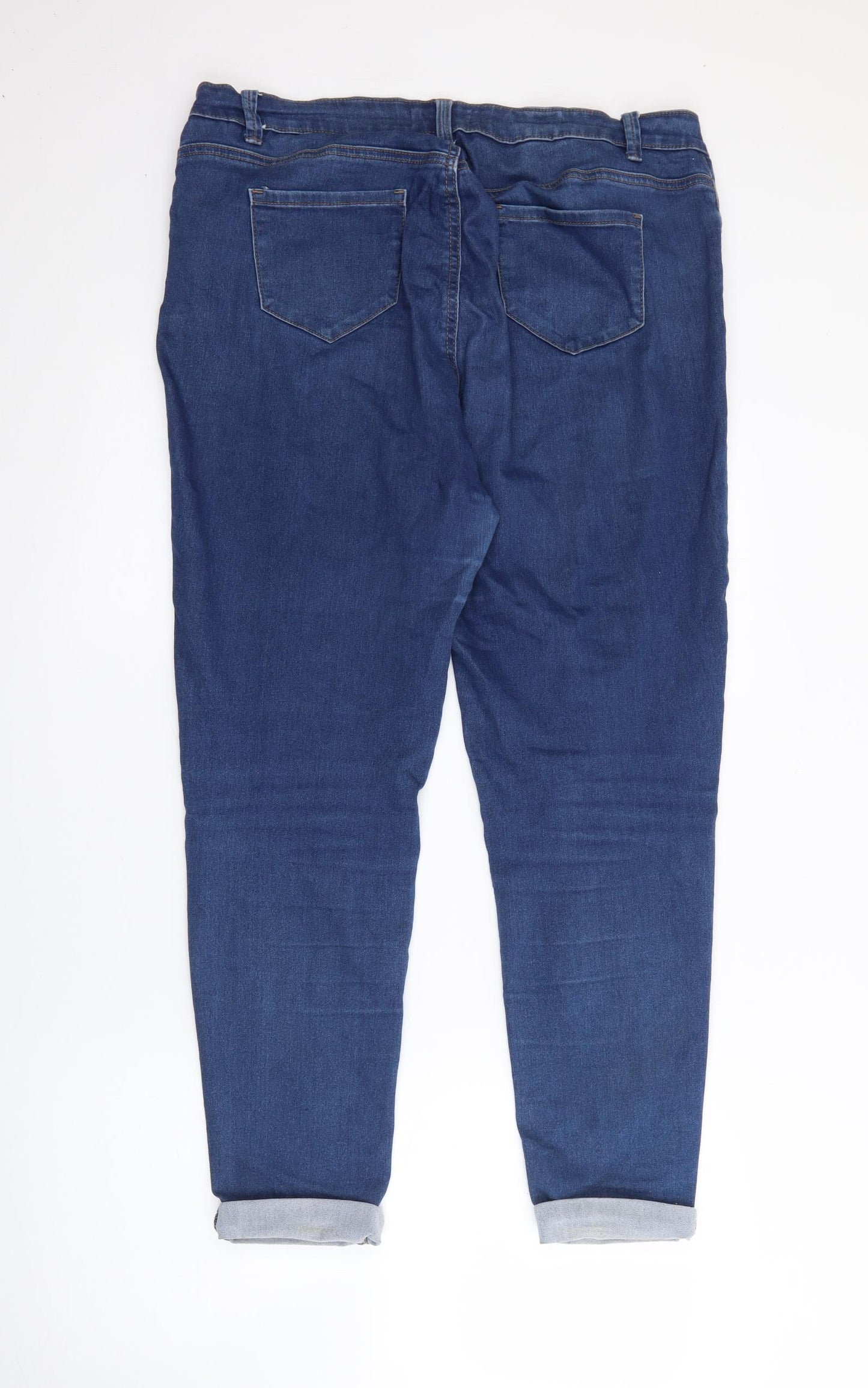 Peacocks Womens Blue  Cotton Skinny Jeans Size 16 L25 in Regular
