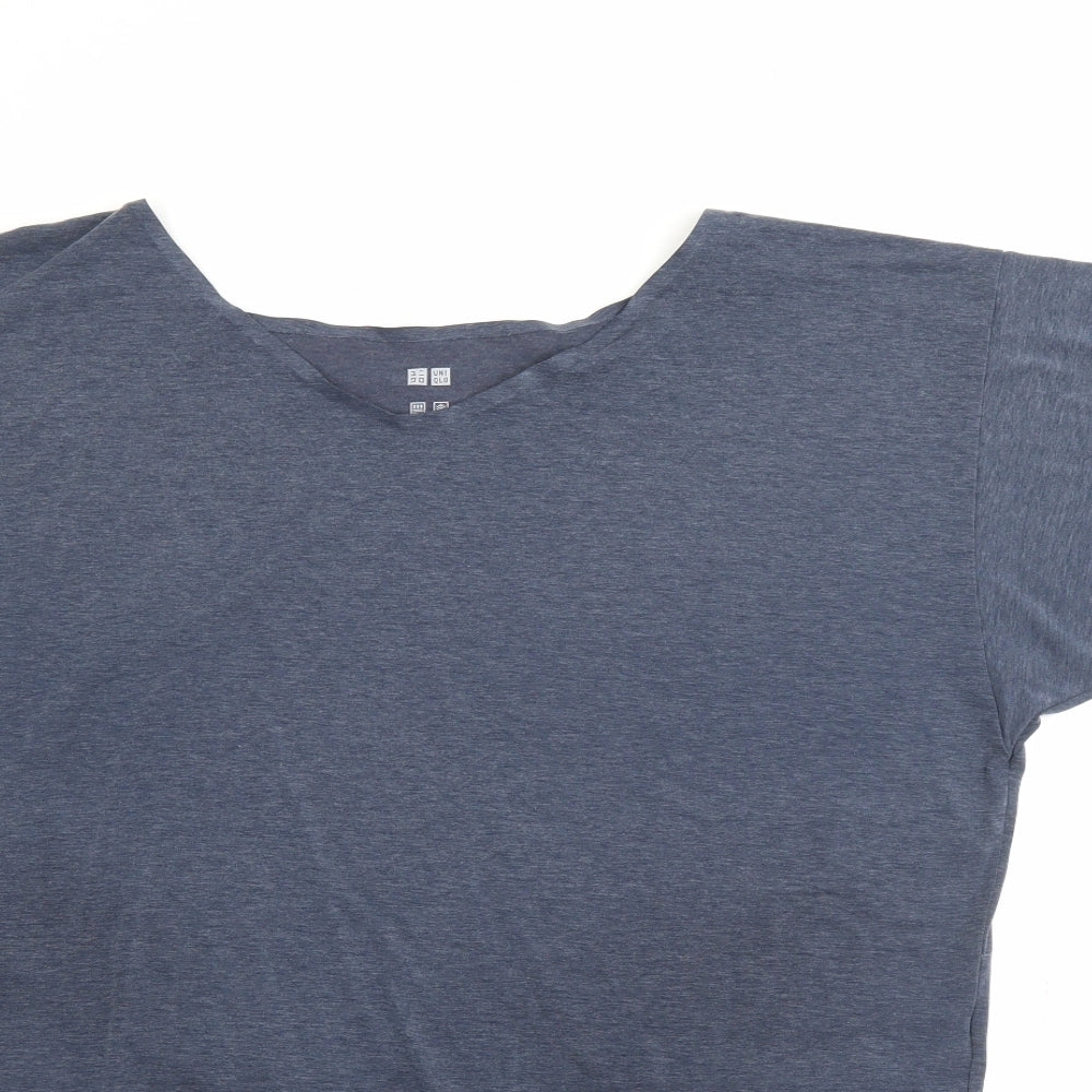 Uniqlo Womens Blue  Polyester Basic T-Shirt Size M Boat Neck