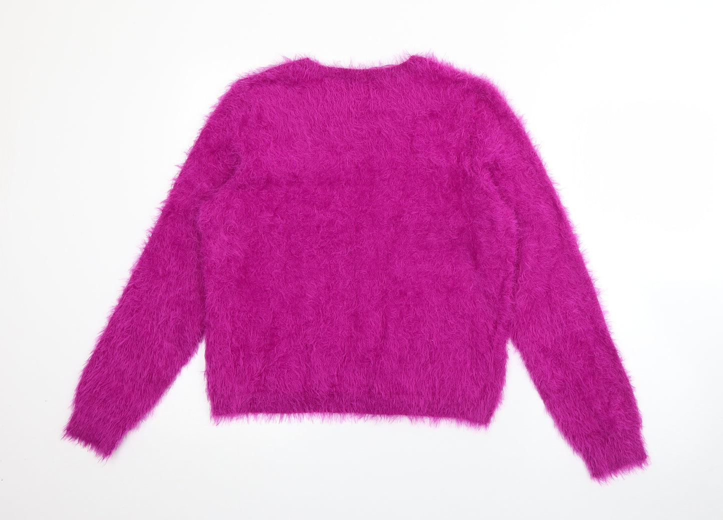 F&F Womens Purple Crew Neck  Nylon Pullover Jumper Size 18
