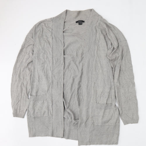 ESMARA Womens Grey V-Neck  Cotton Cardigan Jumper Size L