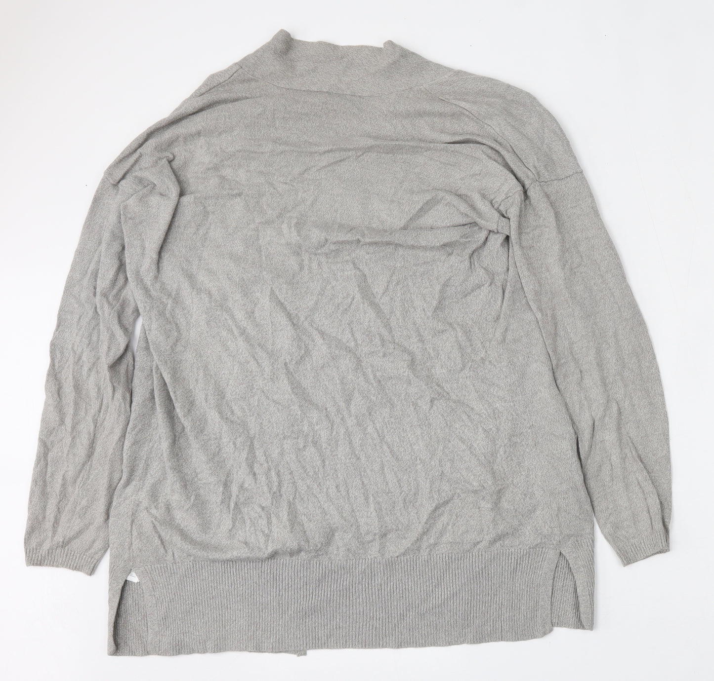 ESMARA Womens Grey V-Neck  Cotton Cardigan Jumper Size L