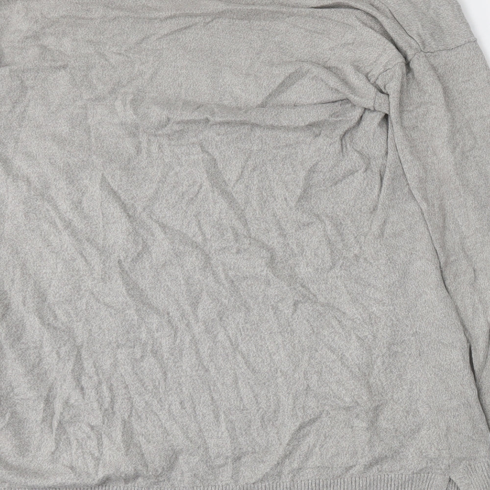 ESMARA Womens Grey V-Neck  Cotton Cardigan Jumper Size L