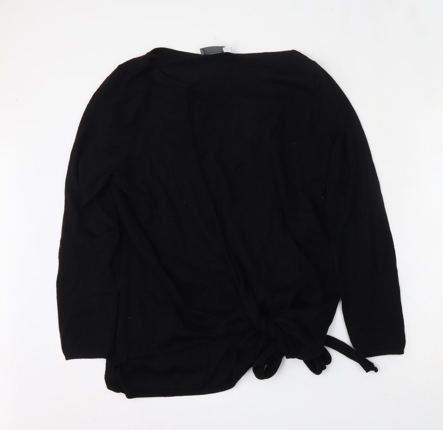 Mint Velvet Womens Black Round Neck  Wool Pullover Jumper Size 18