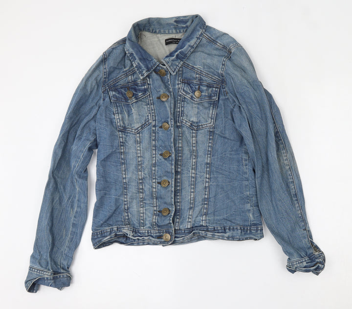Dorothy Perkins Womens Blue Jacket Size 12 Button