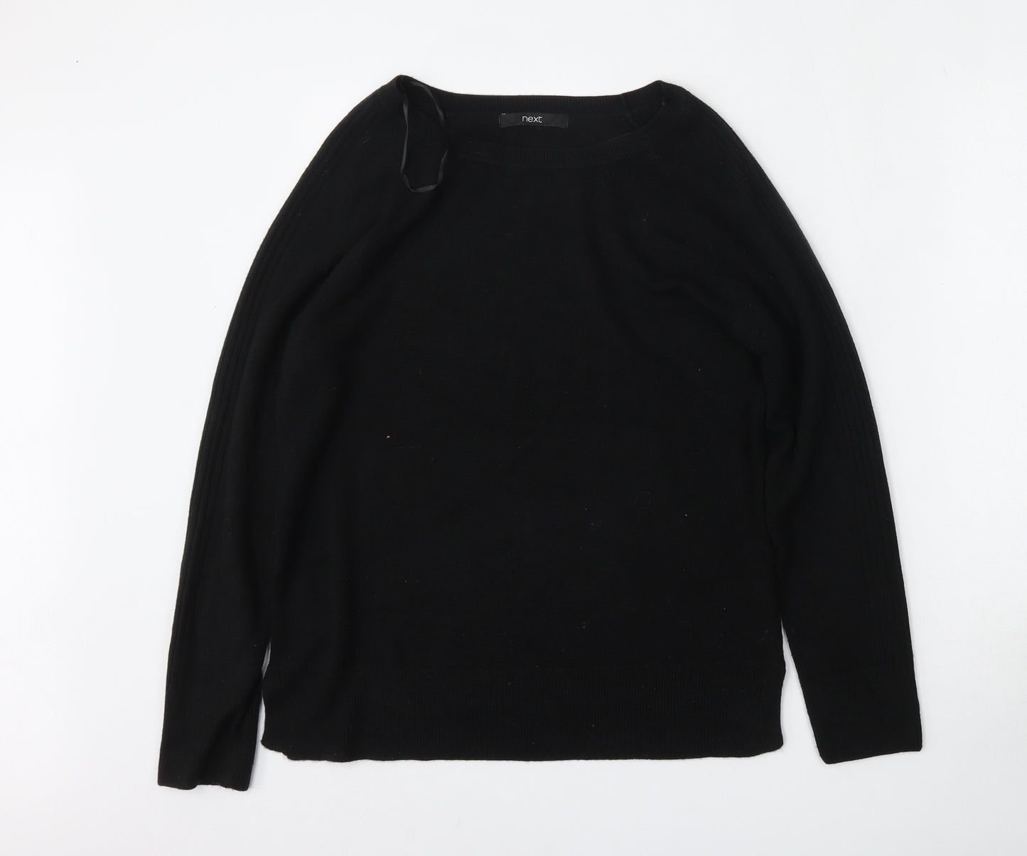 NEXT Womens Black Round Neck  Acrylic Pullover Jumper Size 12