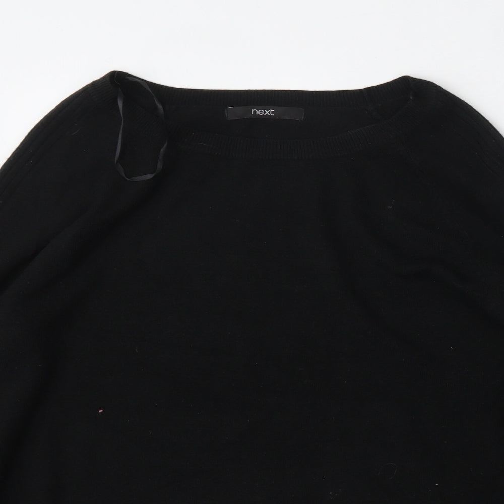 NEXT Womens Black Round Neck  Acrylic Pullover Jumper Size 12