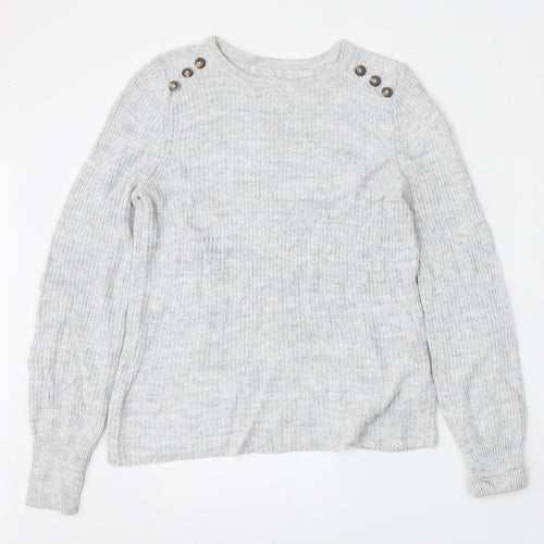 NEXT Womens Grey Round Neck  Viscose Pullover Jumper Size 10