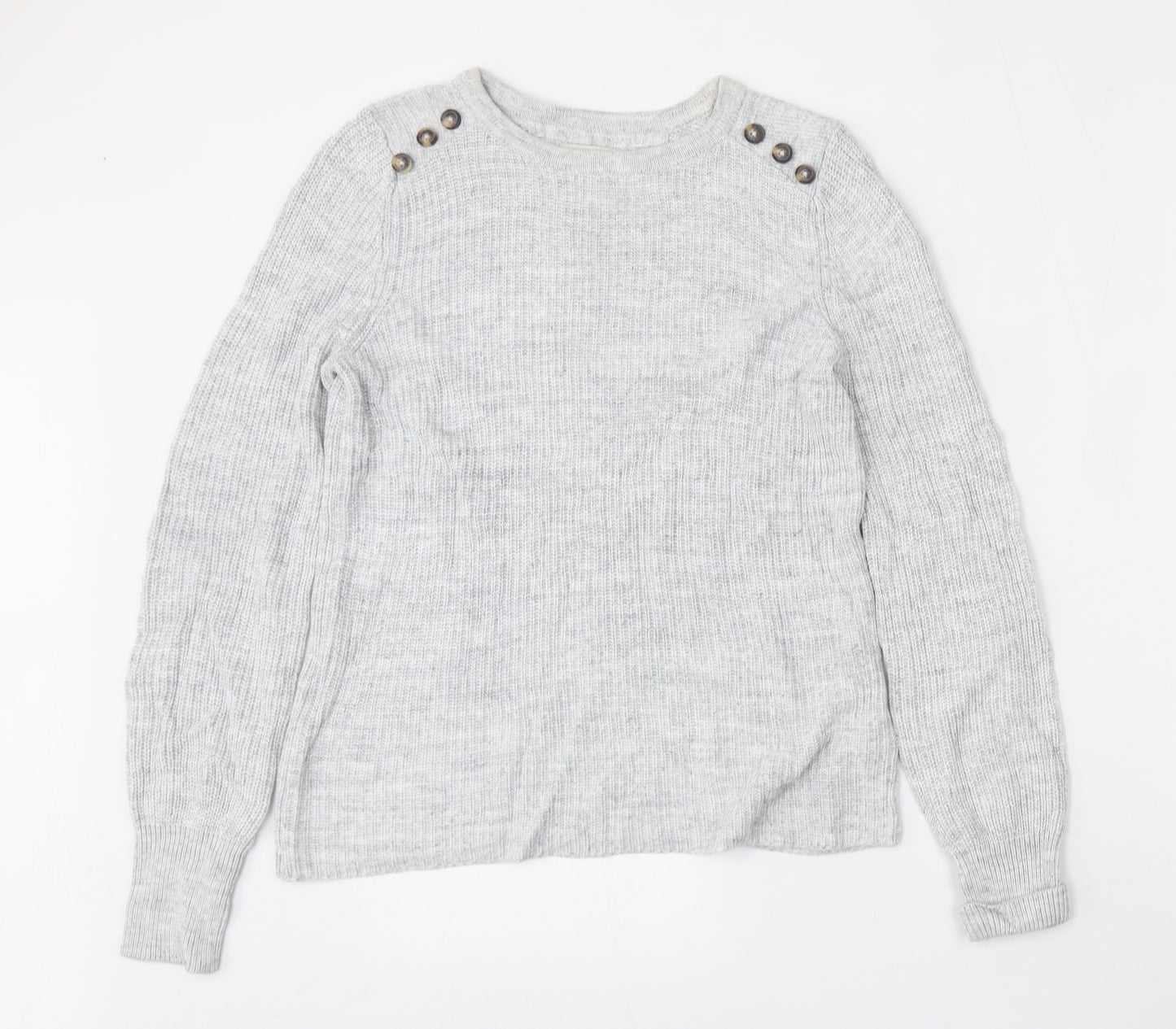 NEXT Womens Grey Round Neck  Viscose Pullover Jumper Size 10