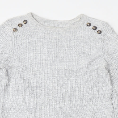 NEXT Womens Grey Round Neck  Viscose Pullover Jumper Size 10