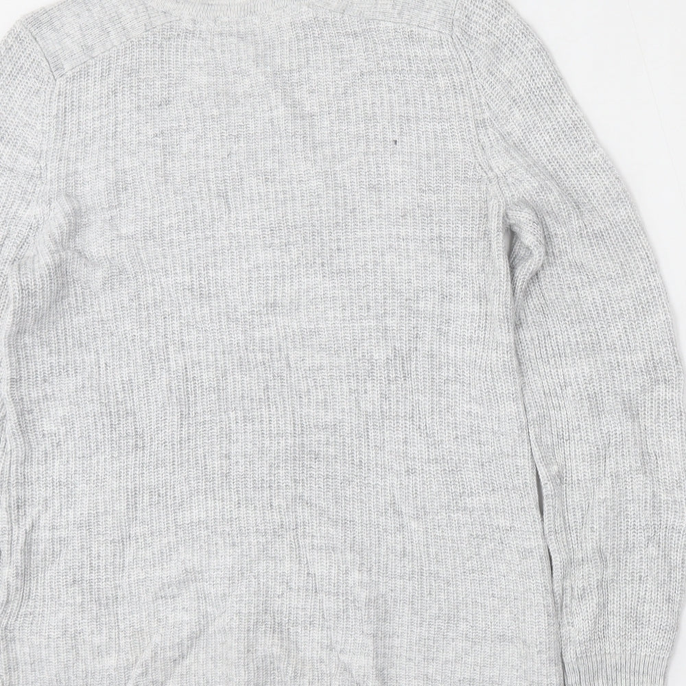 NEXT Womens Grey Round Neck  Viscose Pullover Jumper Size 10
