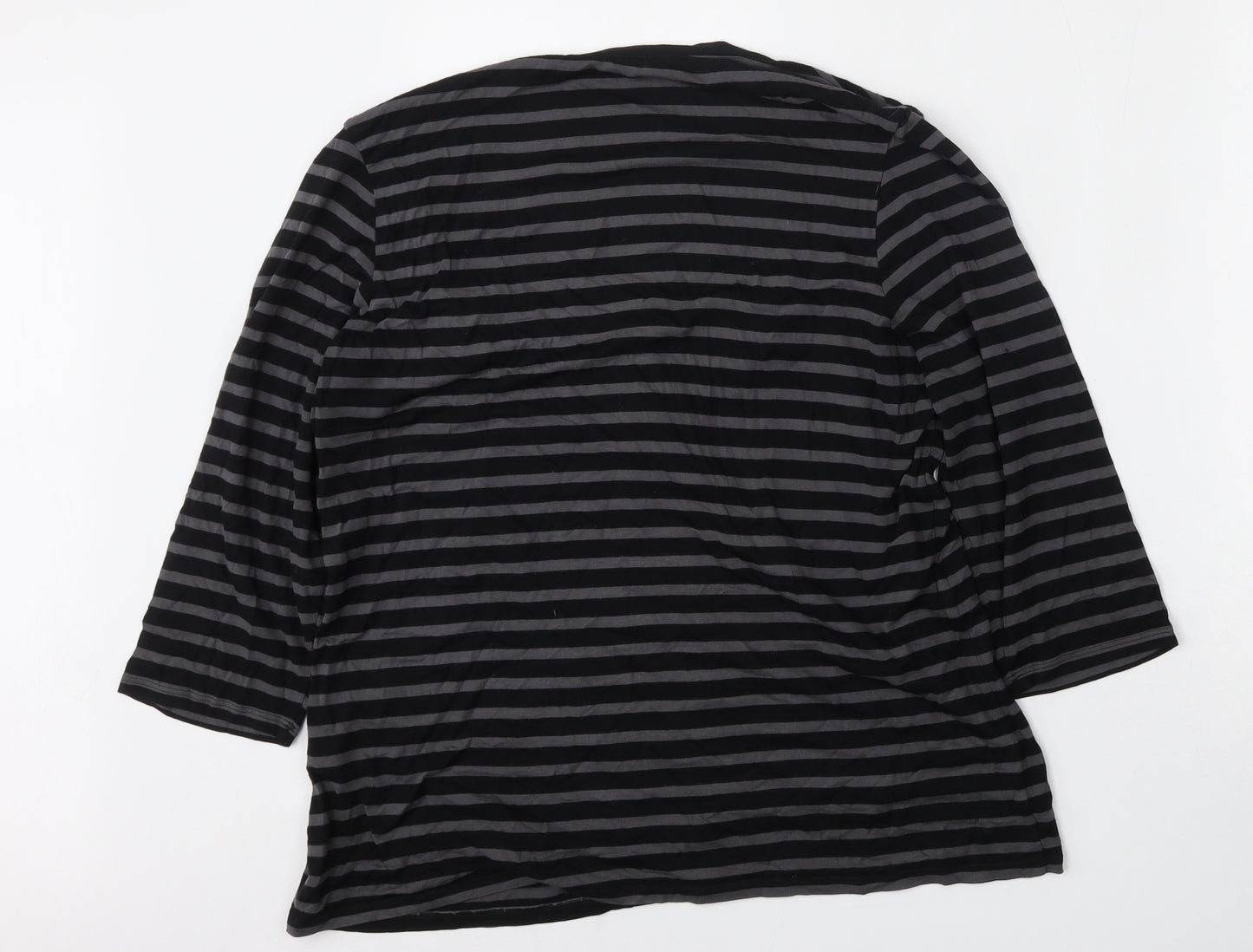 Marks and Spencer Womens Multicoloured Round Neck Striped Viscose Cardigan Jumper Size 18
