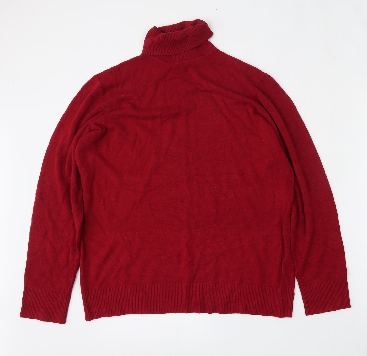 Bonmarché Womens Red Roll Neck  Viscose Pullover Jumper Size L