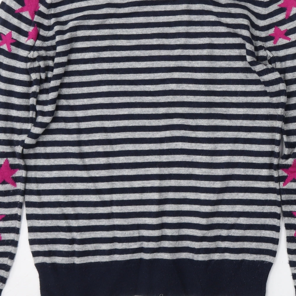 Maine Womens Multicoloured Round Neck Striped Polyester Pullover Jumper Size 10