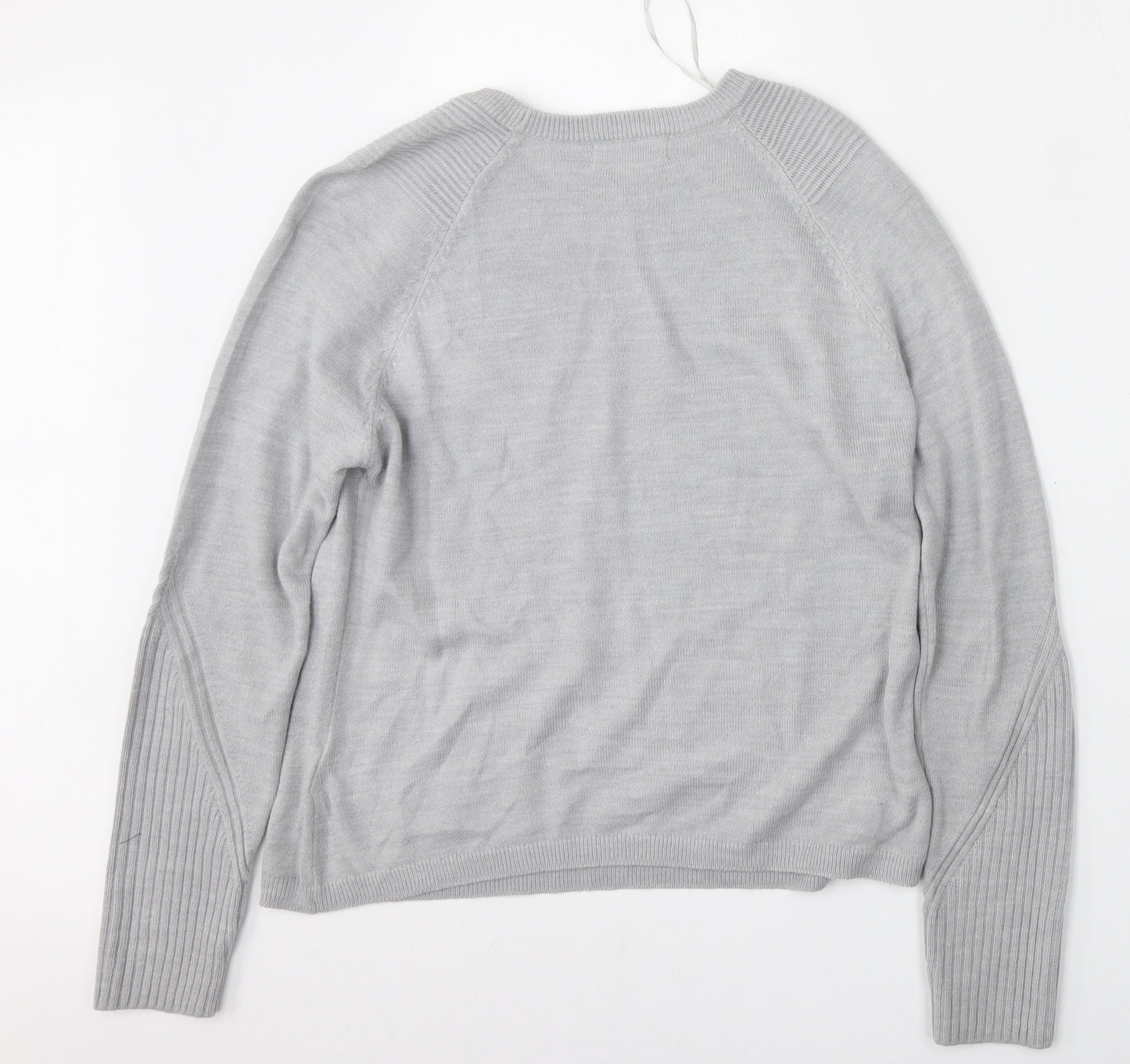 Per Una Womens Grey Round Neck  Acrylic Pullover Jumper Size 12