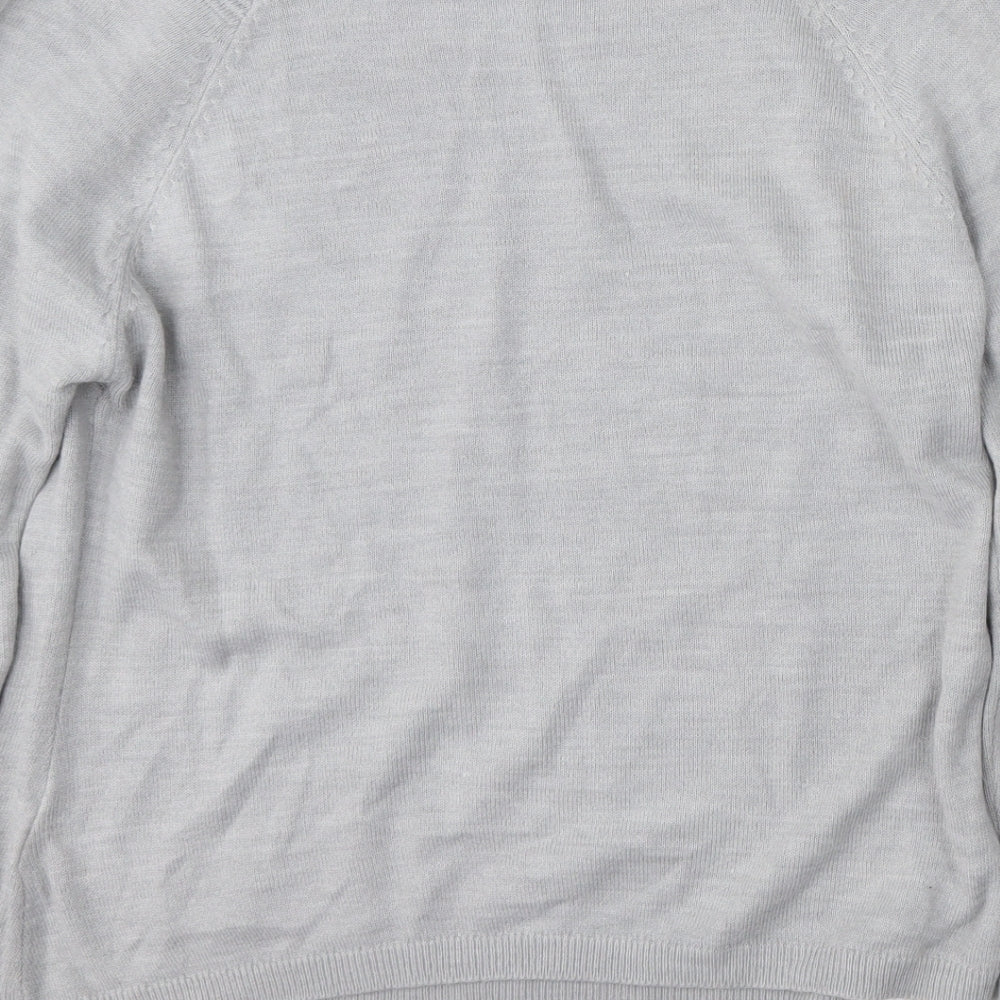 Per Una Womens Grey Round Neck  Acrylic Pullover Jumper Size 12