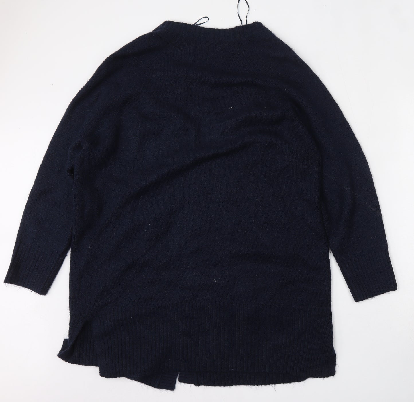 George Womens Blue V-Neck  Acrylic Cardigan Jumper Size L