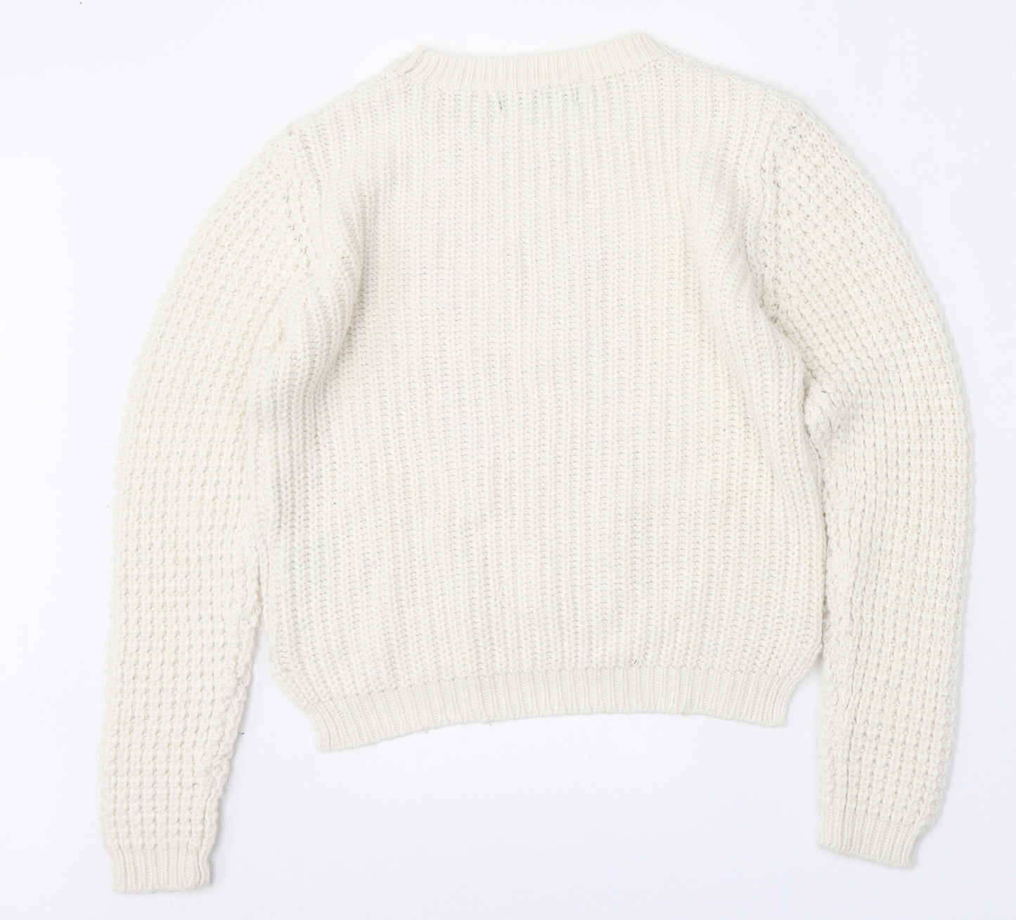 Select Womens Beige Round Neck  Acrylic Pullover Jumper Size 10
