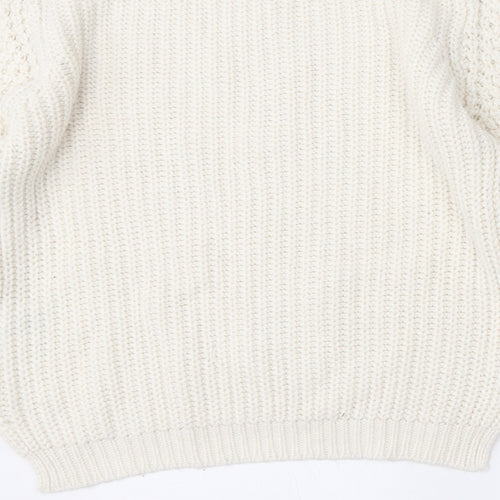 Select Womens Beige Round Neck  Acrylic Pullover Jumper Size 10