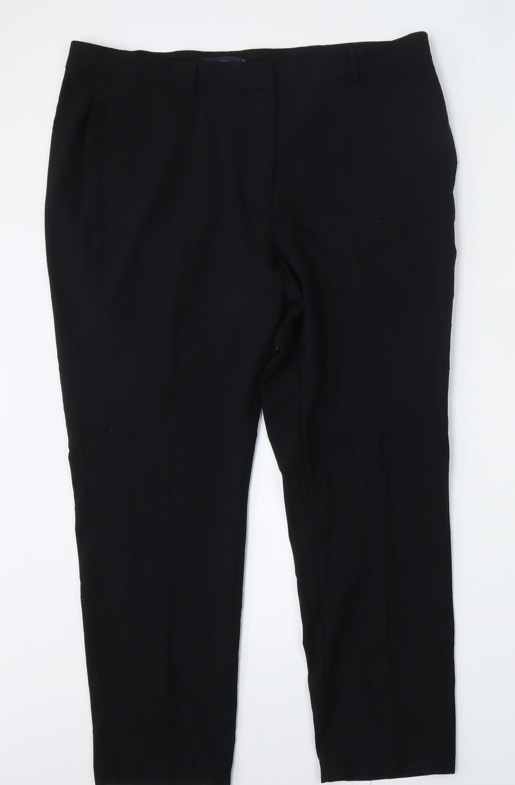 Marks and Spencer Womens Black  Polyester Trousers  Size 18 L28 in Regular