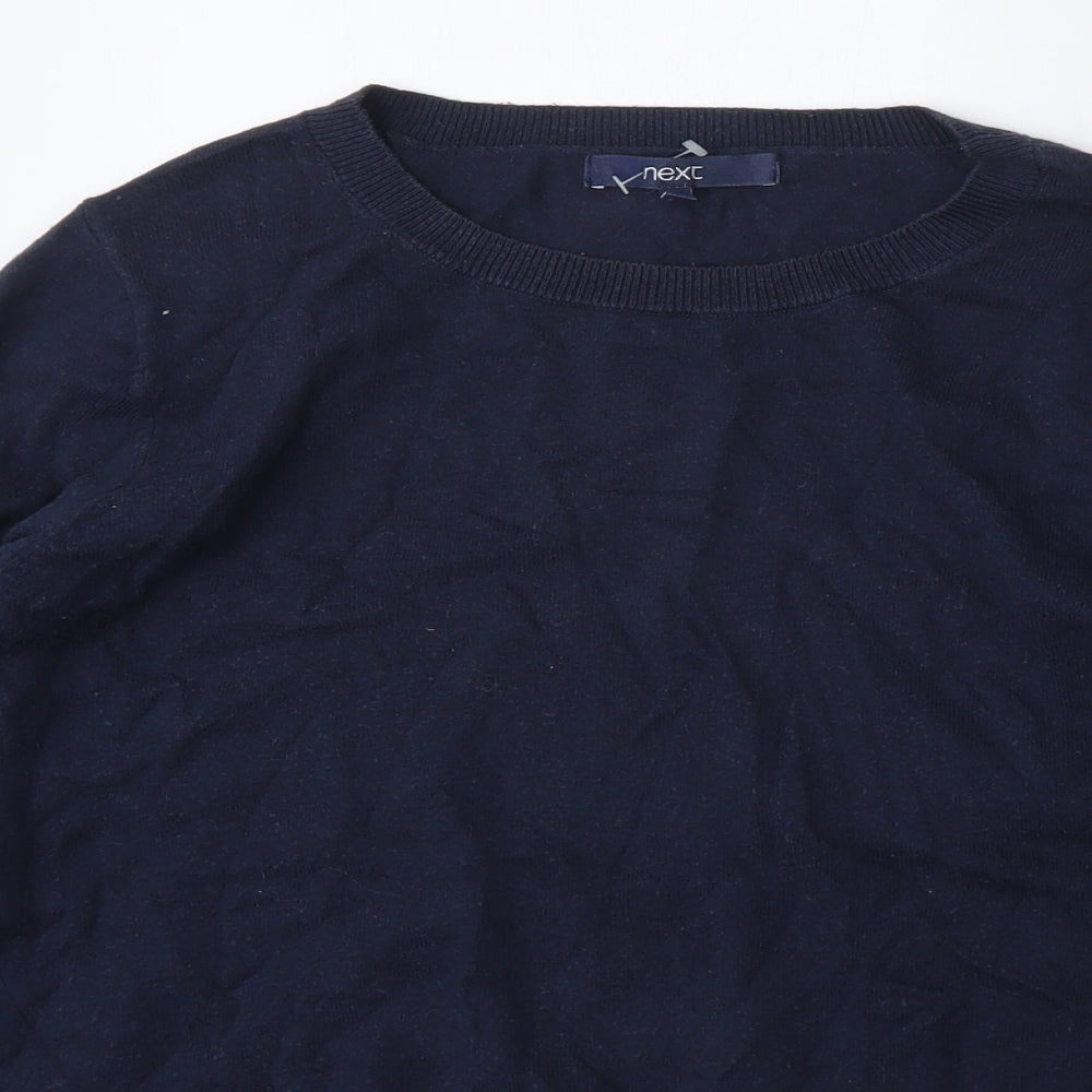 NEXT Womens Blue Round Neck  Cotton Pullover Jumper Size 14