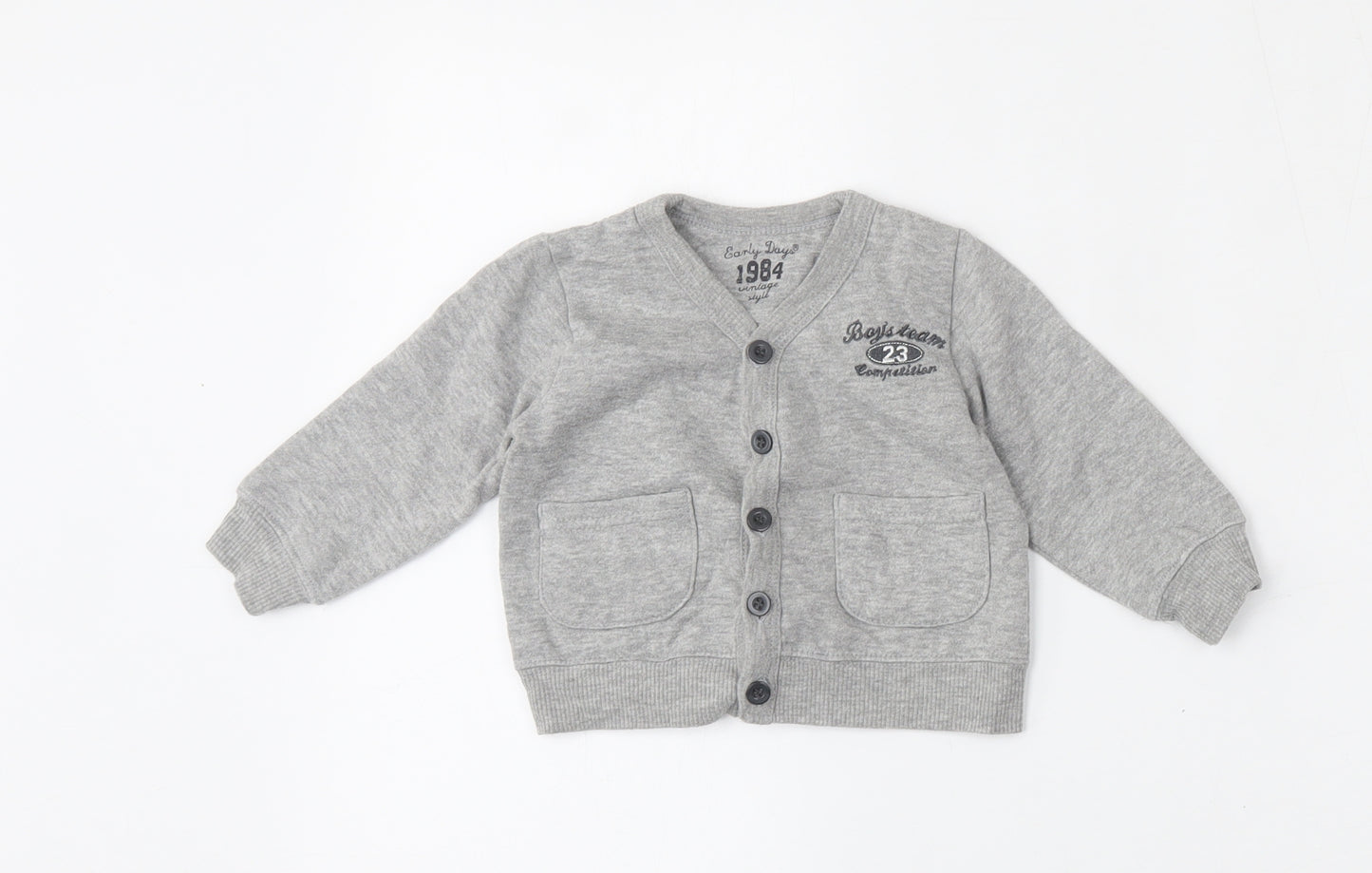Early Days Baby Grey  Cotton Cardigan Jumper Size 6-9 Months  Button
