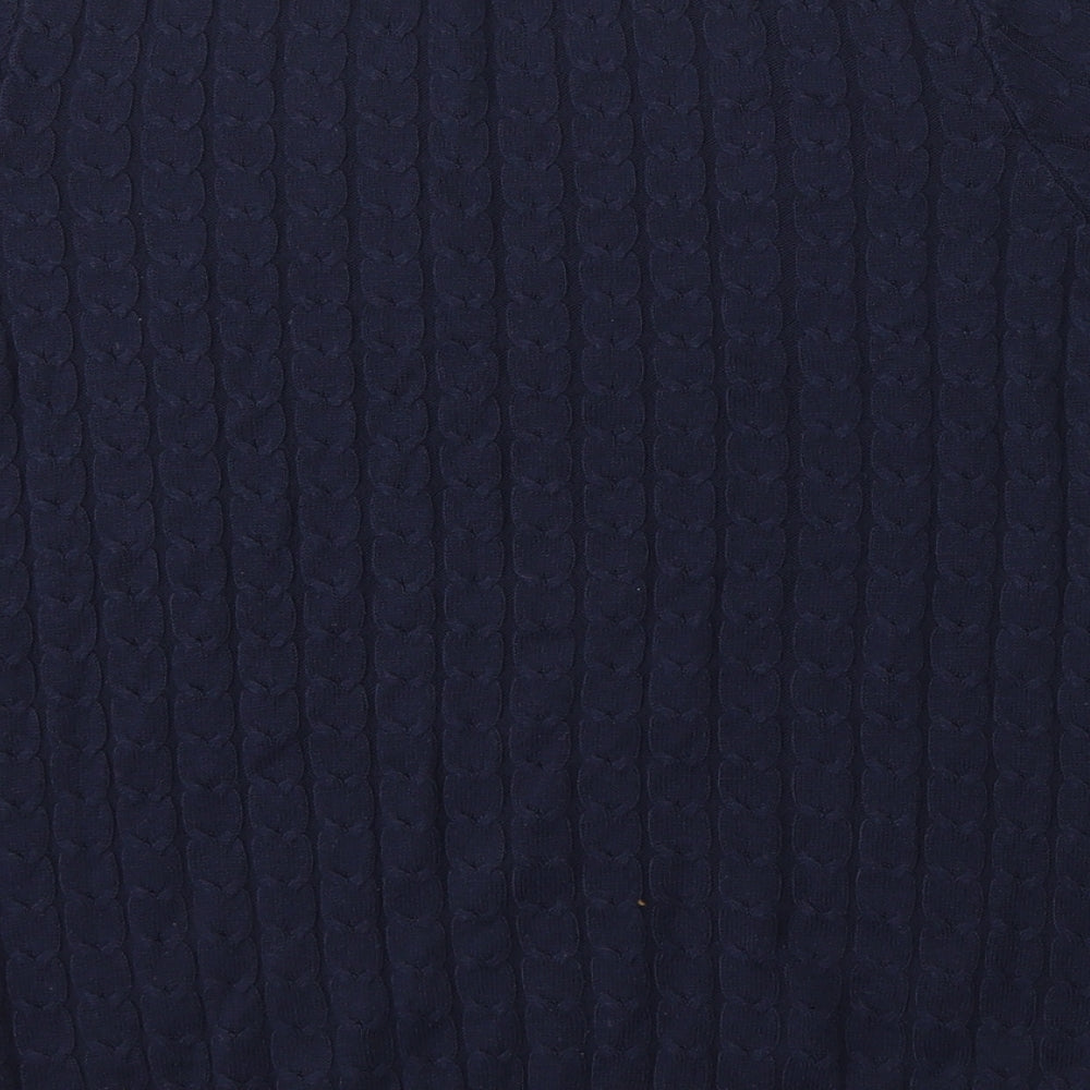 TU Womens Blue Round Neck  Acrylic Pullover Jumper Size 16