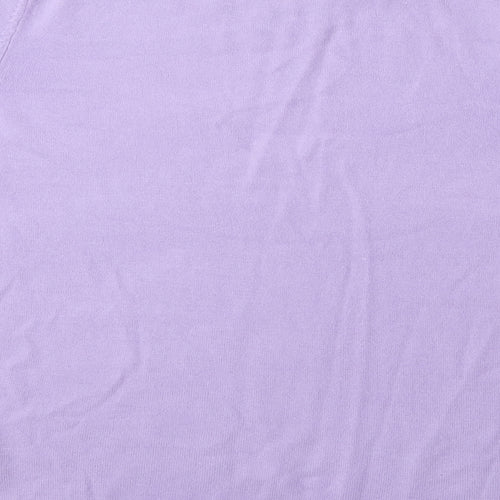 Pure & Natural Womens Purple Round Neck  Acrylic Pullover Jumper Size 14