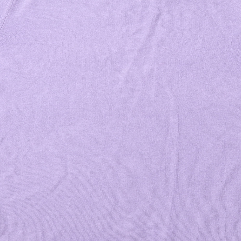 Pure & Natural Womens Purple Round Neck  Acrylic Pullover Jumper Size 14