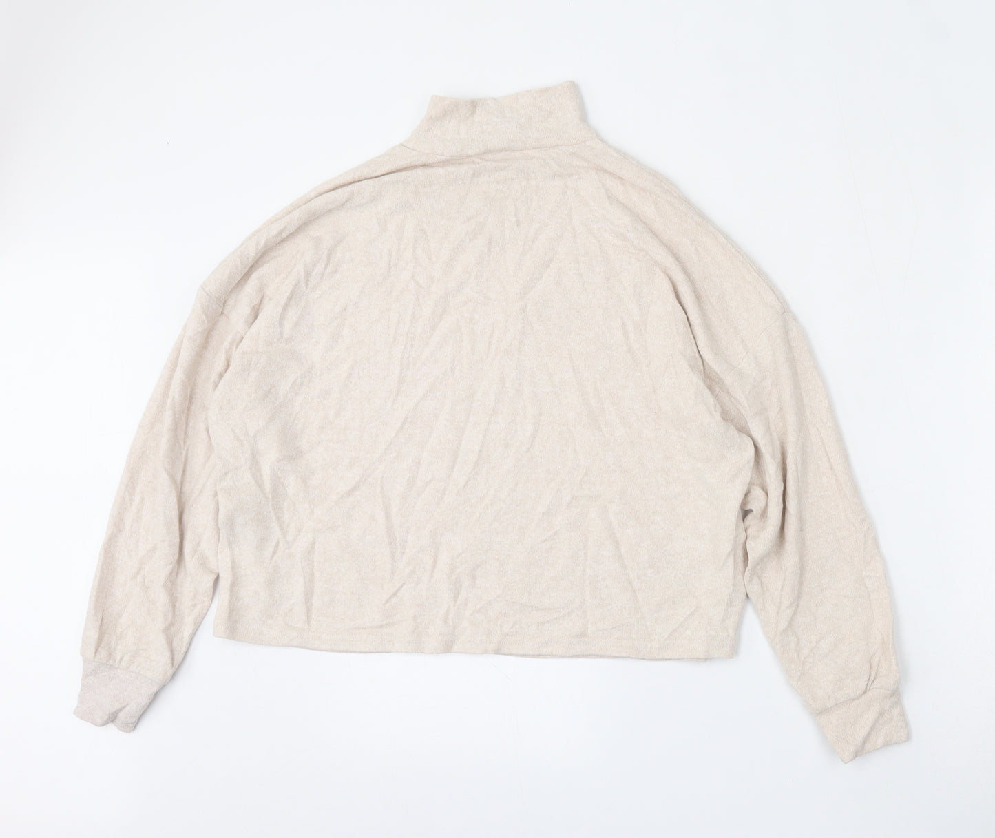New Look Mens Beige Mock Neck  Viscose Pullover Jumper Size S