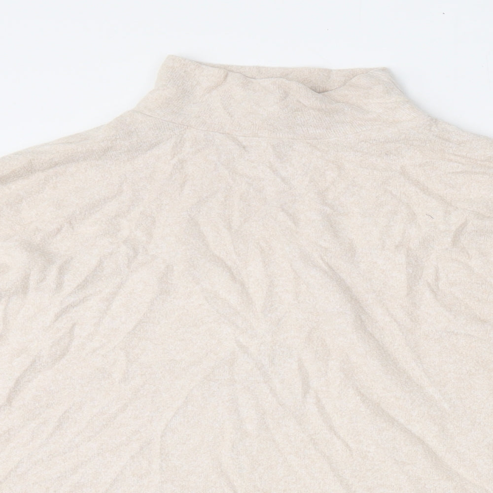 New Look Mens Beige Mock Neck  Viscose Pullover Jumper Size S