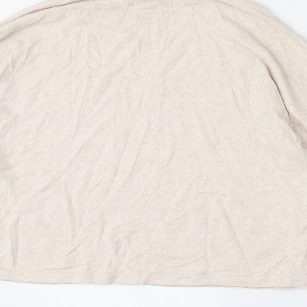 New Look Mens Beige Mock Neck  Viscose Pullover Jumper Size S