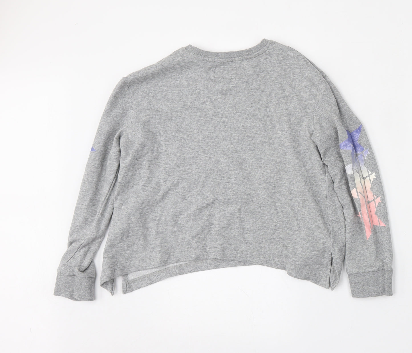 Converse Girls Grey  Cotton Pullover Sweatshirt Size 10-11 Years