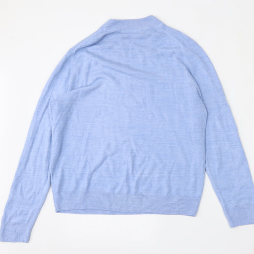 Marks and Spencer Womens Blue Round Neck  Polyester Pullover Jumper Size 14