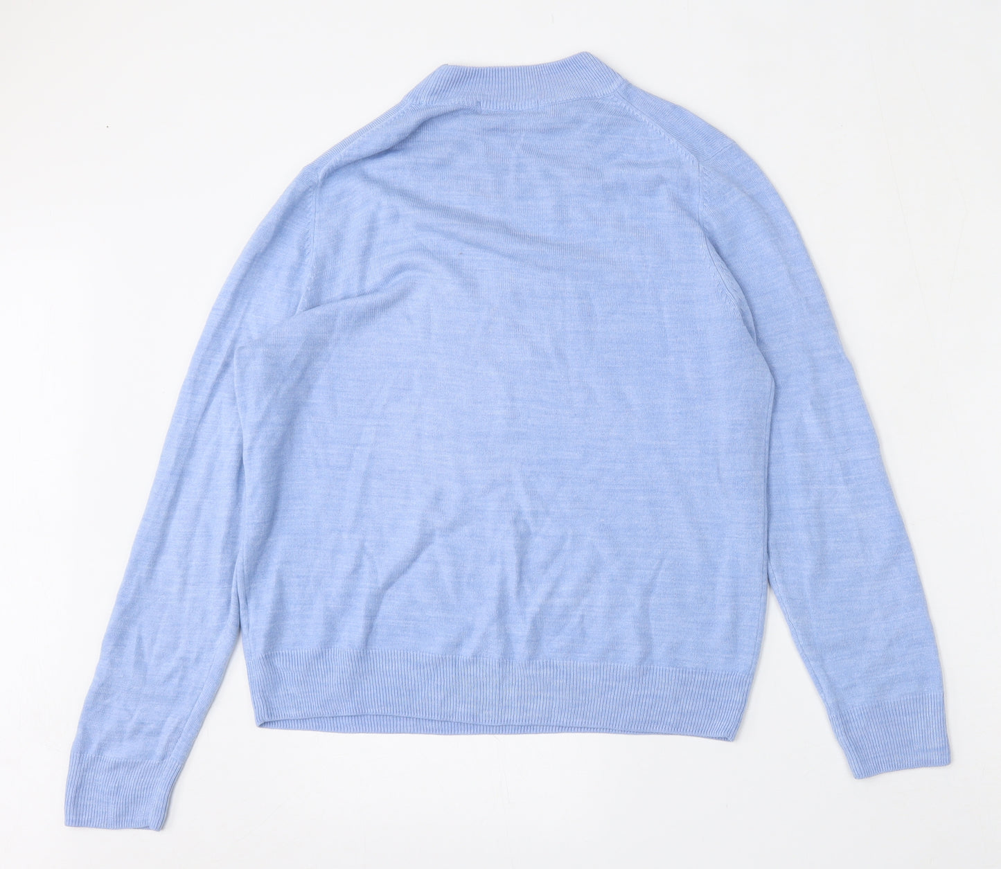 Marks and Spencer Womens Blue Round Neck  Polyester Pullover Jumper Size 14