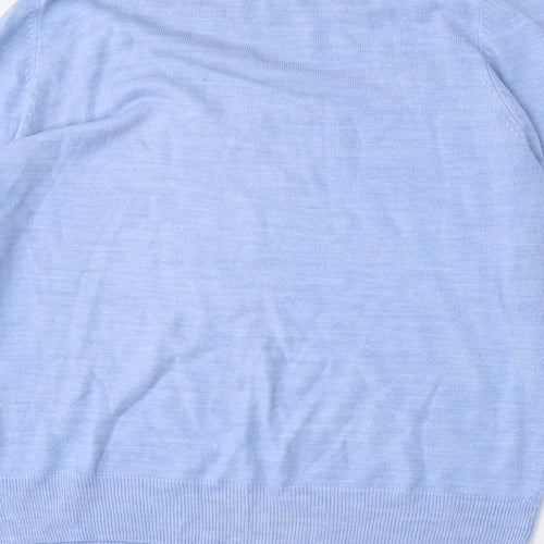 Marks and Spencer Womens Blue Round Neck  Polyester Pullover Jumper Size 14