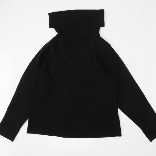 Donna Lewis Womens Black Roll Neck  Acrylic Pullover Jumper Size M