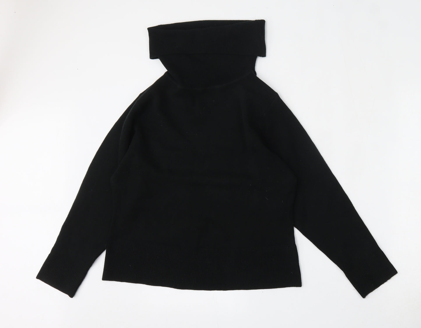 Donna Lewis Womens Black Roll Neck  Acrylic Pullover Jumper Size M