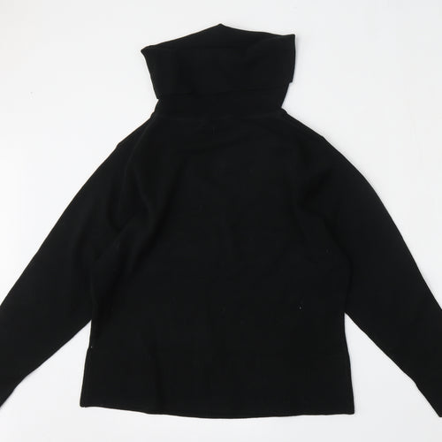 Donna Lewis Womens Black Roll Neck  Acrylic Pullover Jumper Size M