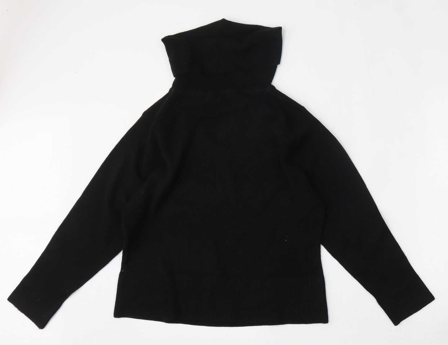Donna Lewis Womens Black Roll Neck  Acrylic Pullover Jumper Size M