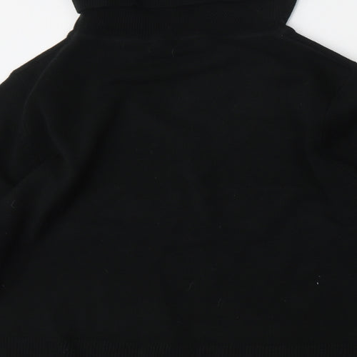 Donna Lewis Womens Black Roll Neck  Acrylic Pullover Jumper Size M