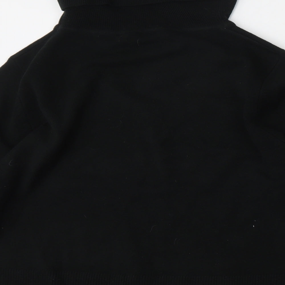 Donna Lewis Womens Black Roll Neck  Acrylic Pullover Jumper Size M